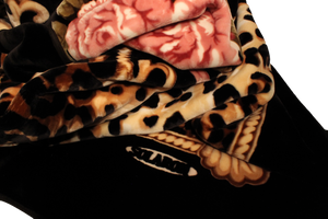 SOLARON Leopard Flower Blanket